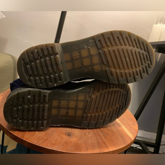 Dr Doc Martens Embossed Blue Velvet Boots 1460 Brocade GUC W9 - Picture 15 of 15